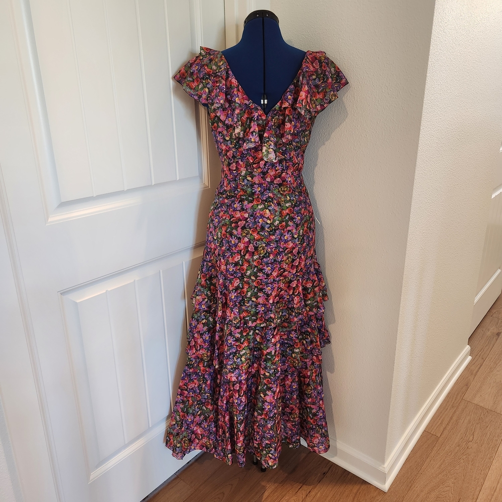 En Saison Vibrant Multicolor Floral Midi Dress - Picture 2 of 6